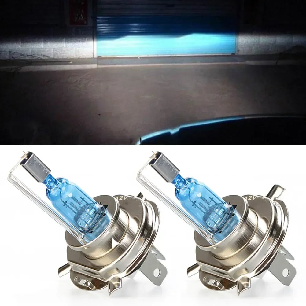 Super Bright Xenon Bulbs 2pcs H4 Headlight Bulb Super Bright Car Headlight Fog Lights Driving Lamp White
