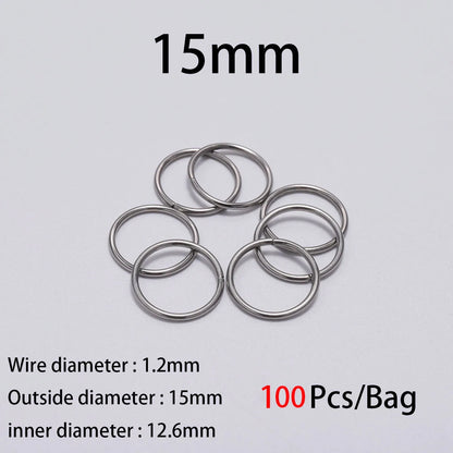 30-200 piezas de 3-25 mm de acero inoxidable con anillos partidos abiertos y bucles individuales para hacer joyas y accesorios.