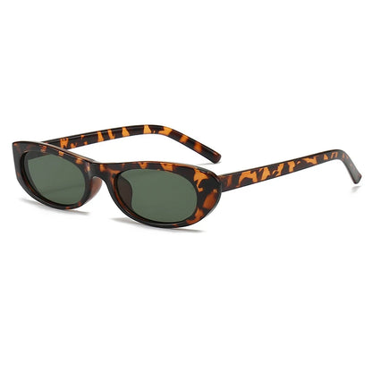 Gafas de sol ovaladas retro para mujer, montura pequeña negra, marca de moda, gafas de sol modernas con protección UV400 para mujer