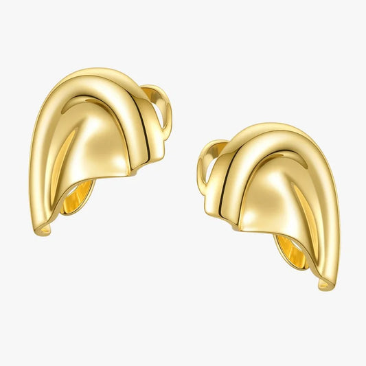 ENFASHION - Pendientes de clip con forma de oreja para mujer, color dorado, sin piercing, joyería de moda, Brincos E201200