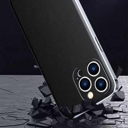 LANGSIDI New Arrival Luxury Leather phone Case for iphone 15 pro max 14 15 pro lens protection shockproof fashion back covers