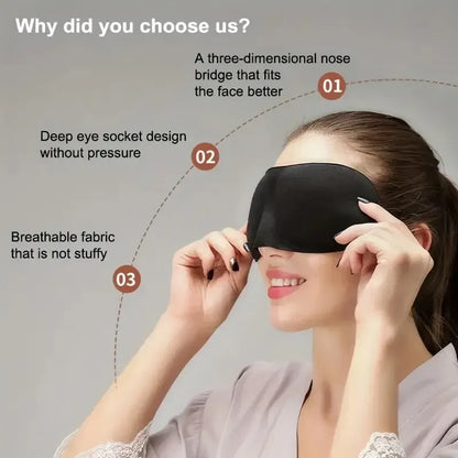 Antifaz estereoscópico 3D para dormir, con esponja viscoelástica Sleep Magic, sombreado negro, transpirable y protector ocular.