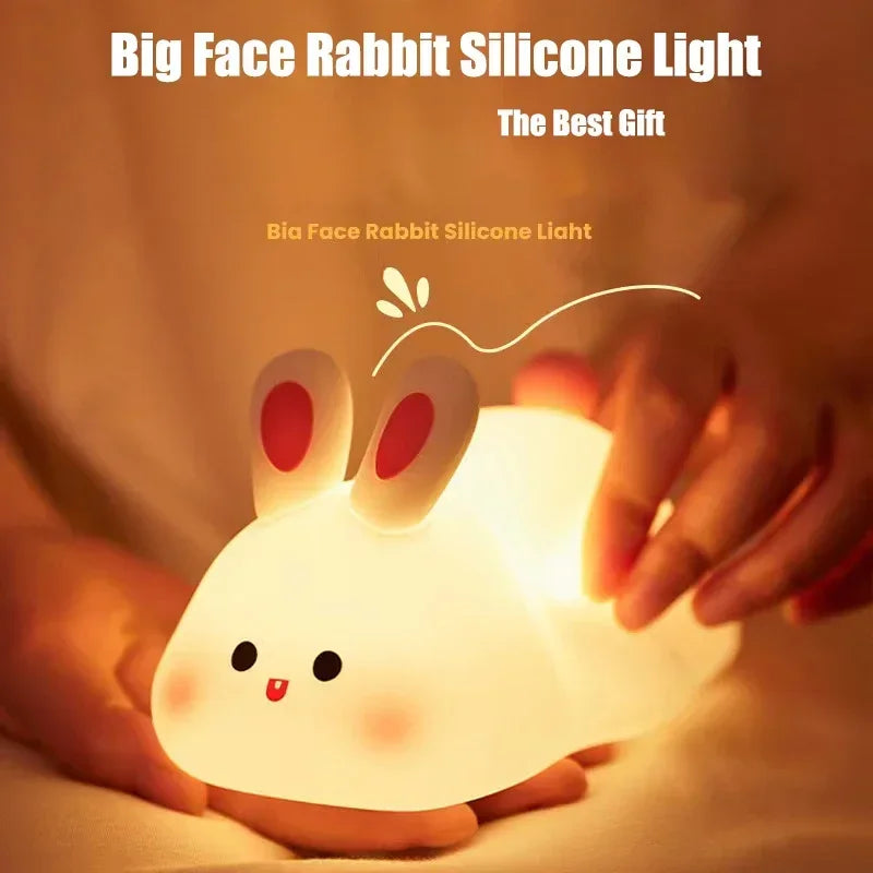 Soft Silicone Night Light - USB Rechargeable Touch Control 3-Level Dimmable Bedside Lamp for Nursery, Kids, Babies & Gift Decor