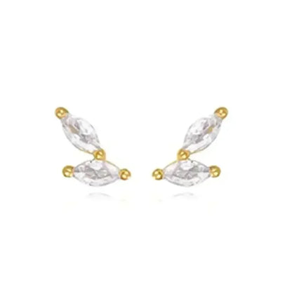 Pendientes de aro de plata de ley 925 con forma de aguja y cristales de circonita, con gotas de agua, dorados, joyería de lujo premium para fiestas.