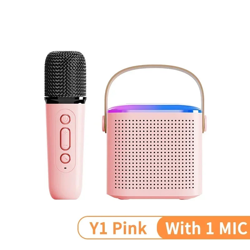 High Power Karaoke Bluetooth Speaker Portable 360 Stereo Surround Waterproof Wireless Subwoofer with Dual Microphone Boombox