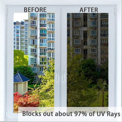 Película de privacidad para ventanas, unidireccional, estática, anti-sol, anti-UV, reflectante, para el hogar y la oficina.
