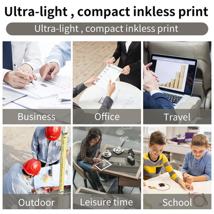 Impresora térmica portátil Phomemo M08F A4, compatible con papel térmico A4 de 8,26" x 11,69", impresora inalámbrica móvil de viaje para coche y oficina.