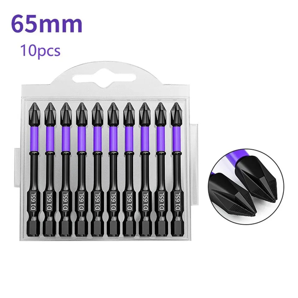 Non-Slip Impact Batch Head Strong Magnetic Cross High Torque Hardness Screw Waterproof Ph2 Screwdriver Bits Set