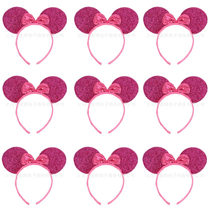 12 diademas con orejas de ratón para mujer y niña, venta al por mayor, para el pelo, para fiesta, cosplay, lazos, accesorios para el cabello de moda.