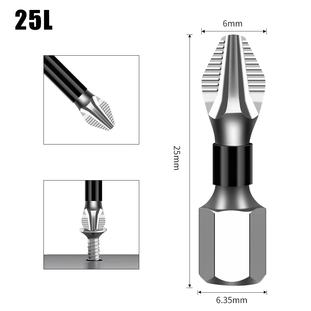 K5 Non-slip High Hardness Bit S2 Strong Magnetic 5A Black Non-slip Cross Head Electric Drill Electric Screwdriver Bit