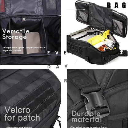 Mochila táctica militar de viaje de 40L, 60L y 80L con correa ajustable, ideal para el fin de semana, para hombres y mujeres, bolsas de gimnasio impermeables.