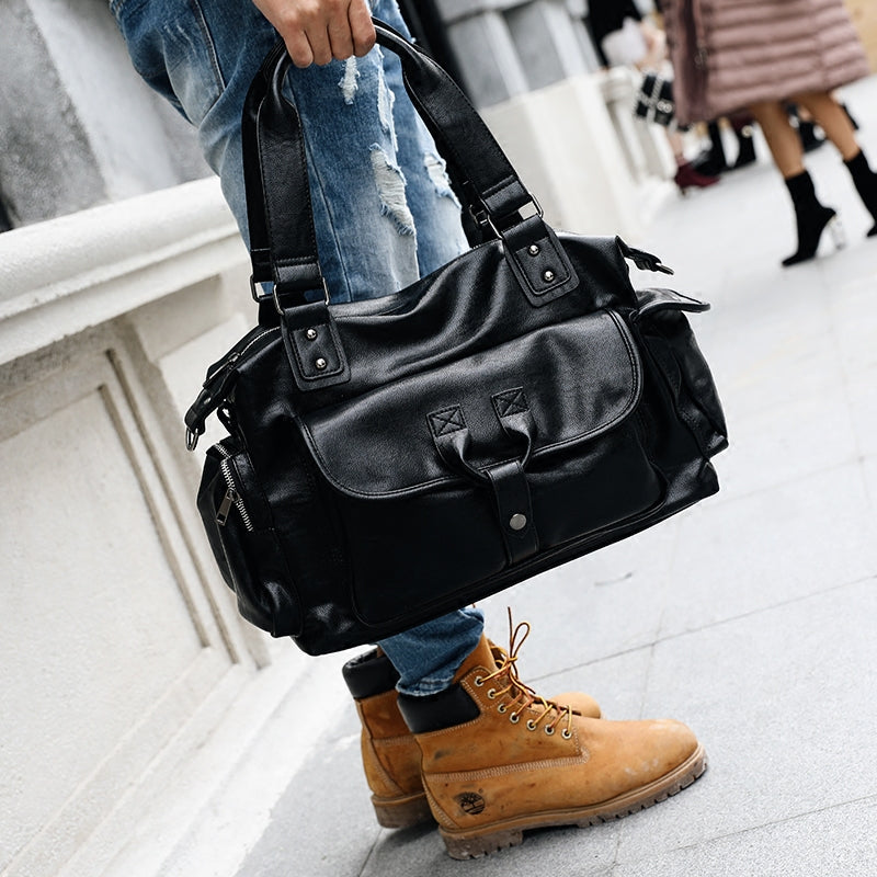 Nueva mochila de cuero para viajes de negocios de gran capacidad para hombres.