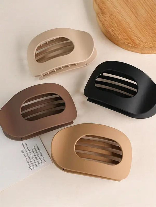 4 Counts Solid Color Hair Claw, Flat Claw Clips, Casual Versatile Hair Accessories for Women, Minimalist Headwear Suitable for Thick Hair, Fashion Hair Accessories for Party