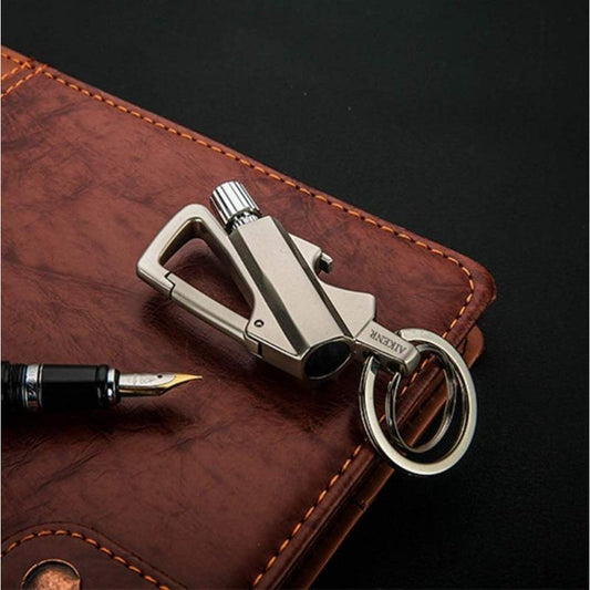 3-In-1 All-Metal Multi-Functional Tool Keychain Bottle Opener - Waterproof and Reusable. Perfect for Outdoor Activities, Travel, Camping, Parties, Etc. Also an Excellent Choice as a Creative Gift.