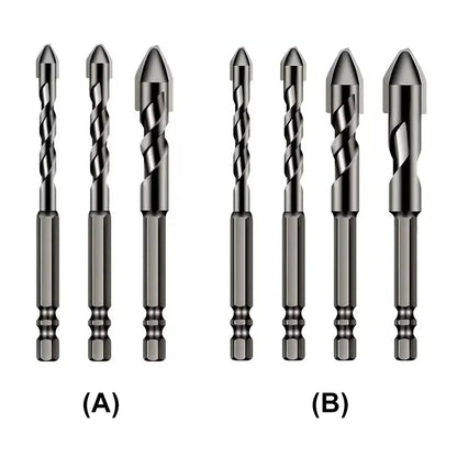 3/4 Pcs High Hardness Skewed Head Eccentric Drill Bits Multifunction Drill Bit Sets Metal Twist Drill Bits for Glass/Tile/Wood