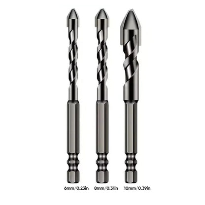 3/4 Pcs High Hardness Skewed Head Eccentric Drill Bits Multifunction Drill Bit Sets Metal Twist Drill Bits for Glass/Tile/Wood