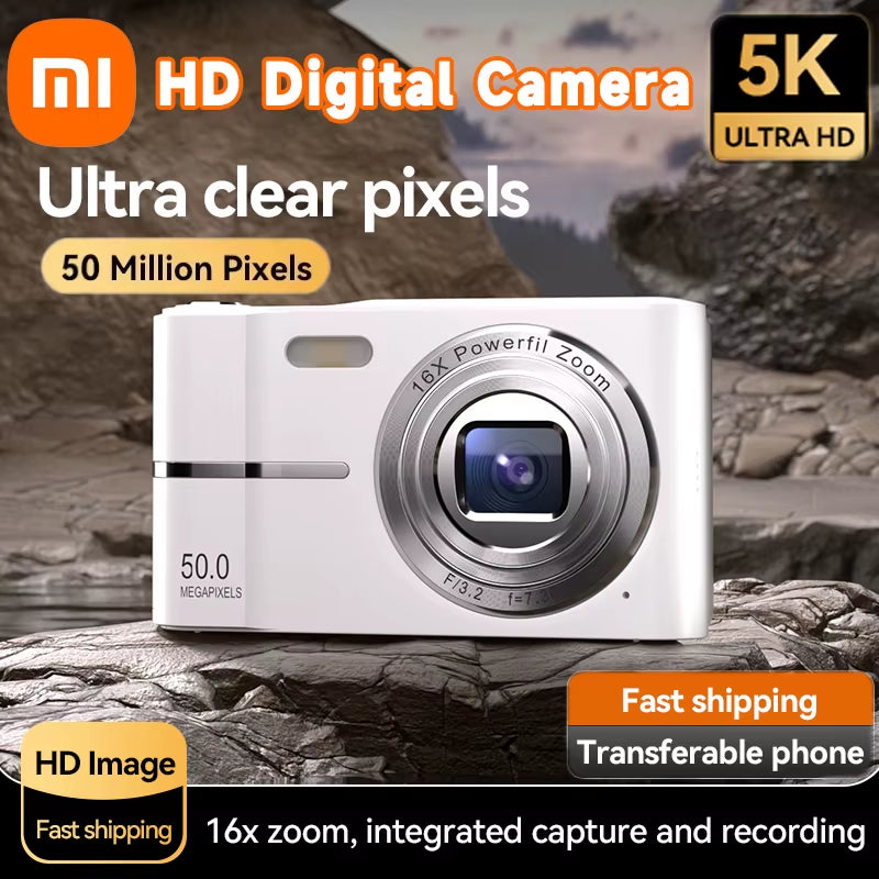 Xiaomi 5K Digital Camera 50MP Pixels 16X Powerfil Zoom Outdoor Anti-Shake Digital HD Video Camera Flash Video Recorder Gifts