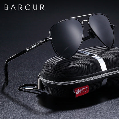 BARCUR 偏光男士太阳镜 飞行员太阳镜 男士配件 驾驶钓鱼徒步眼镜 Oculos Gafas De Sol