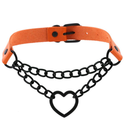 Gargantilla de corazón con cadena, estilo gótico, para niñas, estilo grunge, punk, kawaii, para cosplay, accesorios Harajuku