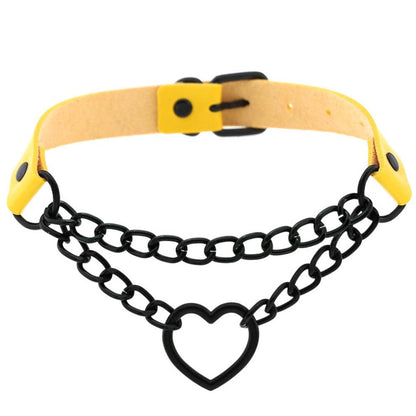 Gargantilla de corazón con cadena, estilo gótico, para niñas, estilo grunge, punk, kawaii, para cosplay, accesorios Harajuku