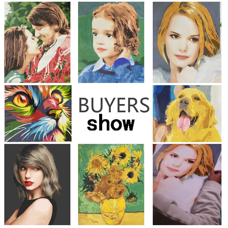 Personality Photo Customized DIY Painting By Numbers Picture Drawing Coloring by Numbers Acrylic cat adult no frame