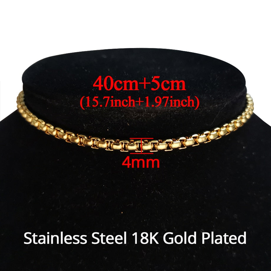 Gargantilla de serpiente de acero inoxidable de 35+5 cm, color dorado y plateado, de alta calidad, para mujer, 2019