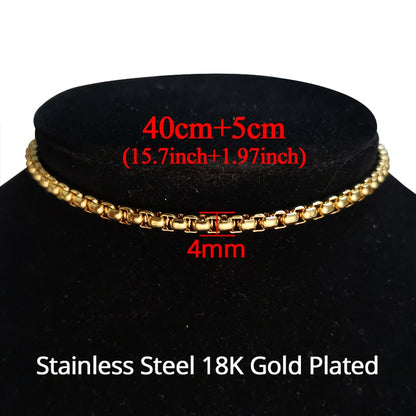 Gargantilla de serpiente de acero inoxidable de 35+5 cm, color dorado y plateado, de alta calidad, para mujer, 2019