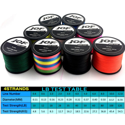 Multicolor - New Brand Woven wire 1000M-100M PE Braided Fishing Line 4 strands 18 28 35 40 50 60 80LB 120LB Multifilament Fishing Line