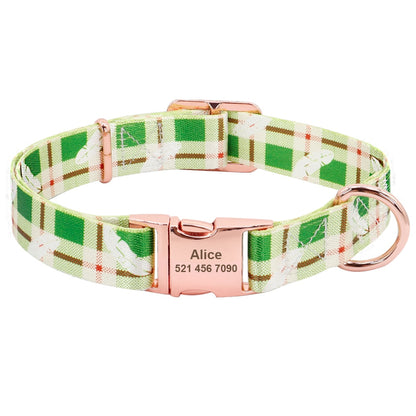 Dog Collar Personalized Custom Nylon Pet Dog Tag Collar Engraved Puppy Cat ID Tag Nameplate Collars For Small Medium Large Dogs