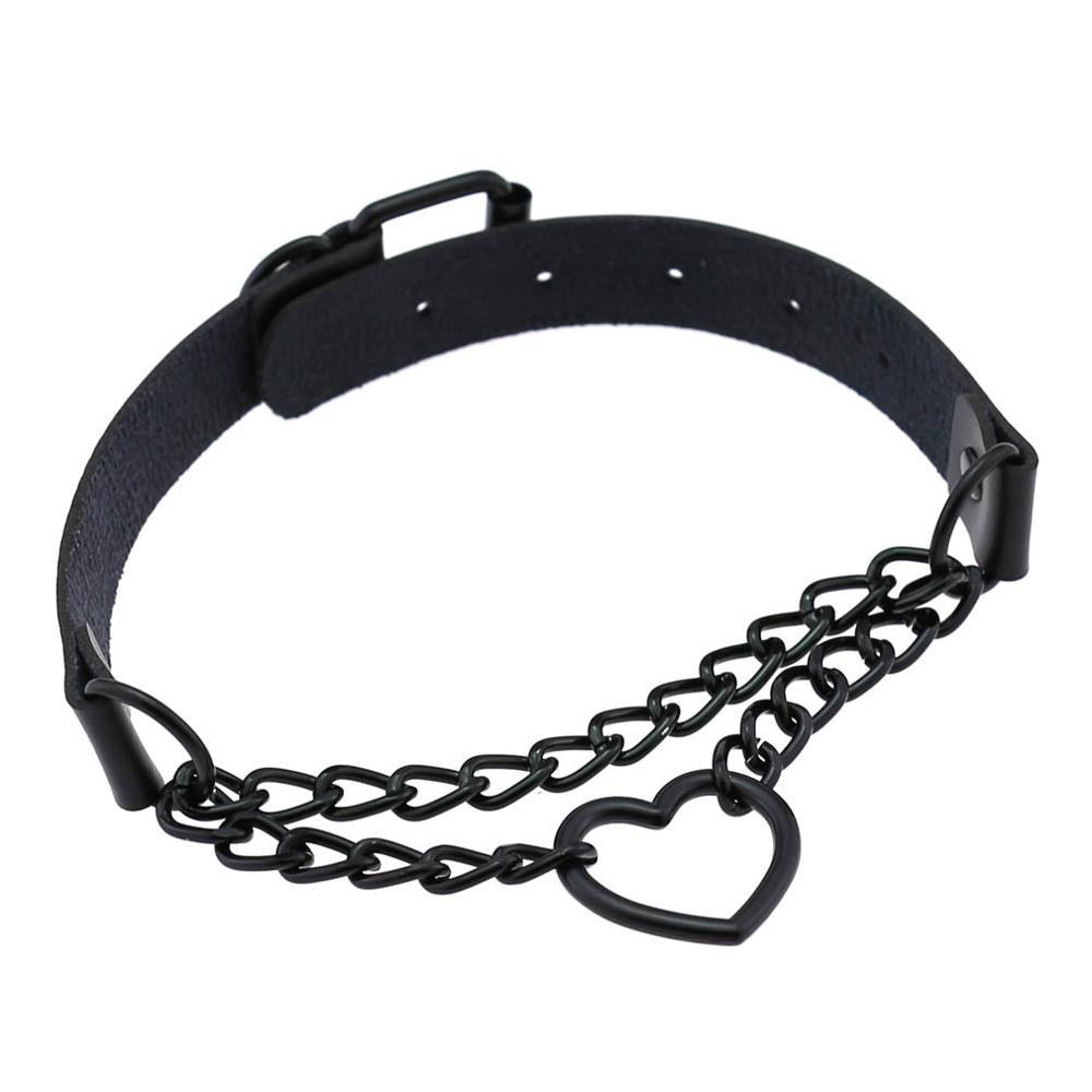 Gargantilla de corazón con cadena, estilo gótico, para niñas, estilo grunge, punk, kawaii, para cosplay, accesorios Harajuku