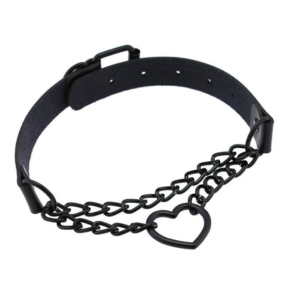 Gargantilla de corazón con cadena, estilo gótico, para niñas, estilo grunge, punk, kawaii, para cosplay, accesorios Harajuku