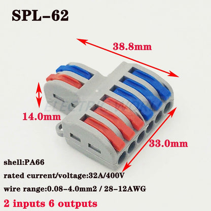 Conector de cable SPL-42 Conector de cableado compacto universal Conector de bloque de terminales a presión para iluminación Mini conector de cable rápido