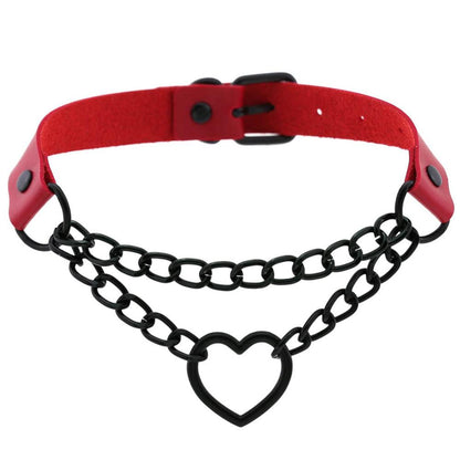 Gargantilla de corazón con cadena, estilo gótico, para niñas, estilo grunge, punk, kawaii, para cosplay, accesorios Harajuku