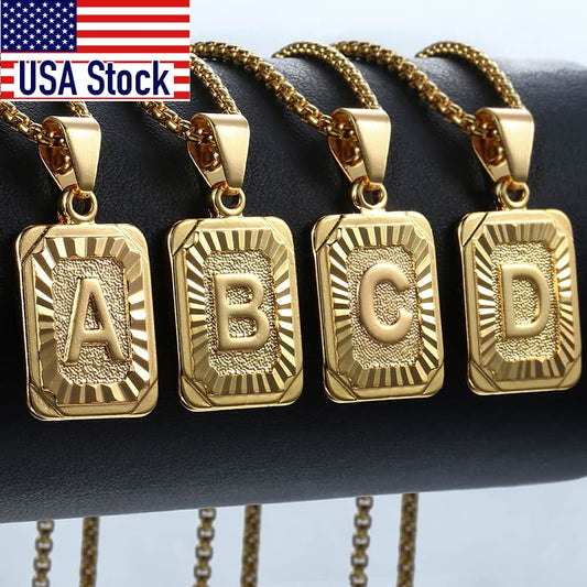 Colgante con letra inicial P, color oro amarillo, para mujer y hombre, joyería con nombre y letra, regalo, envío directo, GPM05D 