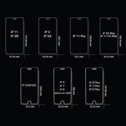 3 protectores de pantalla de vidrio templado de cobertura completa para iPhone 11 Pro X XR XS Max para iPhone 7 8 6 6s Plus 5 5s SE 11 
