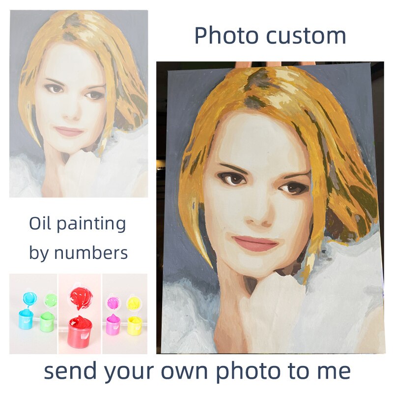 Personality Photo Customized DIY Painting By Numbers Picture Drawing Coloring by Numbers Acrylic cat adult no frame