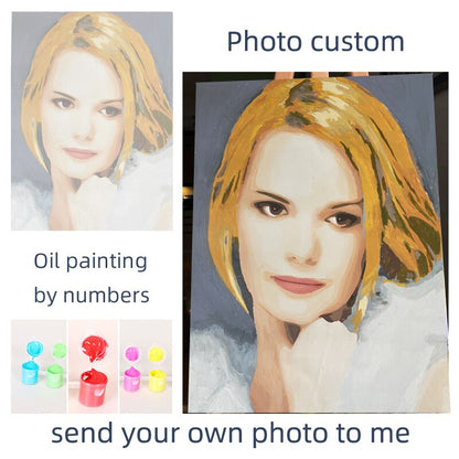 Personality Photo Customized DIY Painting By Numbers Picture Drawing Coloring by Numbers Acrylic cat adult no frame