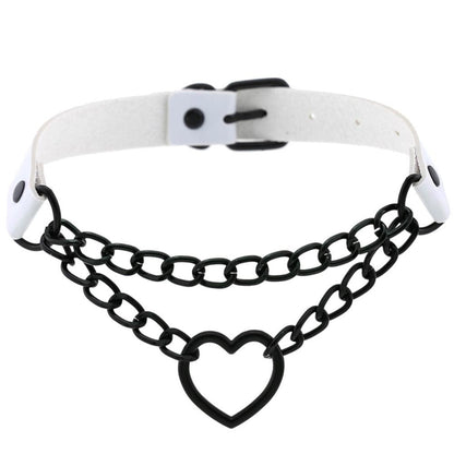 Gargantilla de corazón con cadena, estilo gótico, para niñas, estilo grunge, punk, kawaii, para cosplay, accesorios Harajuku