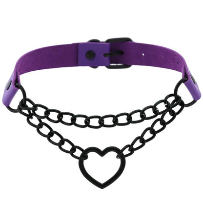 Gargantilla de corazón con cadena, estilo gótico, para niñas, estilo grunge, punk, kawaii, para cosplay, accesorios Harajuku