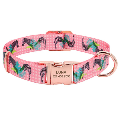 Dog Collar Personalized Custom Nylon Pet Dog Tag Collar Engraved Puppy Cat ID Tag Nameplate Collars For Small Medium Large Dogs