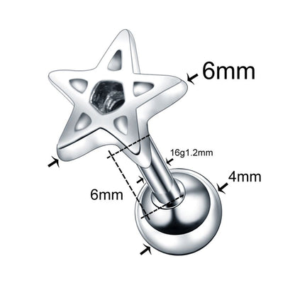 1PC Steel Ear Tragus Cartilage Piercing Crystal Flower Conch Lobe Earrings Barbell Piercing Orelha Ear Stud Helix Sexy Jewelry