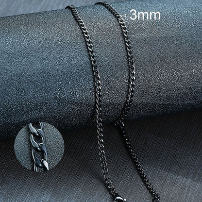 Collar de cadena de eslabones cubanos Vnox para hombre, de acero inoxidable, color dorado y negro, gargantilla masculina, joyería, regalos para él