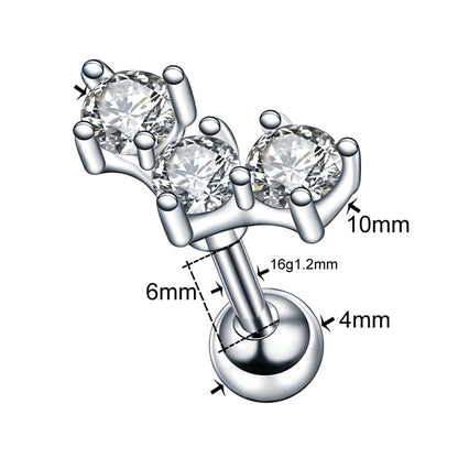 1PC Steel Ear Tragus Cartilage Piercing Crystal Flower Conch Lobe Earrings Barbell Piercing Orelha Ear Stud Helix Sexy Jewelry