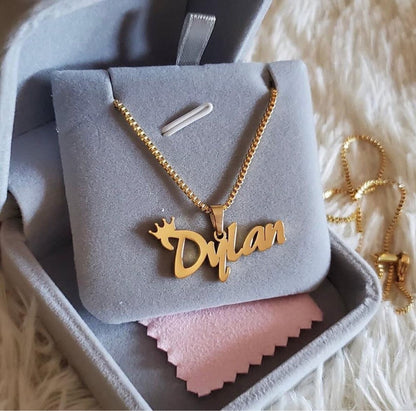 Cadena de caja de oro, joyería personalizada, collar con colgante con nombre personalizado, gargantilla con placa de nombre cursiva hecha a mano, bisutería para mujeres y hombres, regalo para mejores amigos.