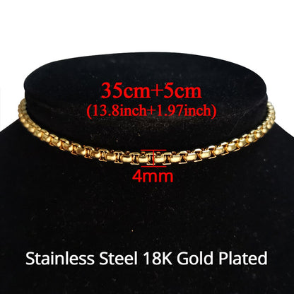 Gargantilla de serpiente de acero inoxidable de 35+5 cm, color dorado y plateado, de alta calidad, para mujer, 2019