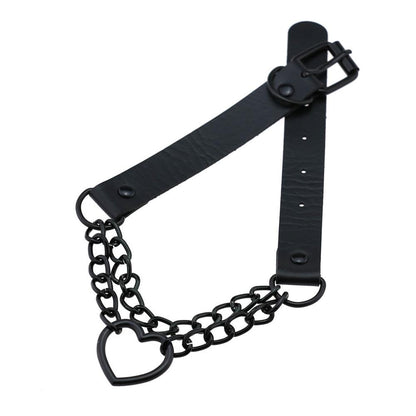 Gargantilla de corazón con cadena, estilo gótico, para niñas, estilo grunge, punk, kawaii, para cosplay, accesorios Harajuku