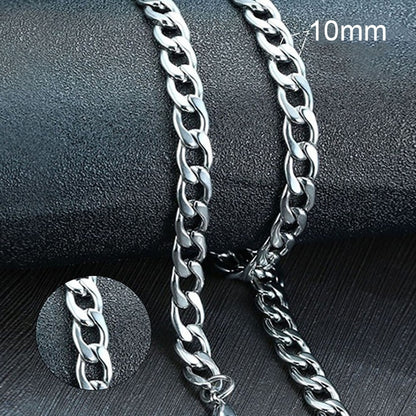 Collar de cadena de eslabones cubanos Vnox para hombre, de acero inoxidable, color dorado y negro, gargantilla masculina, joyería, regalos para él
