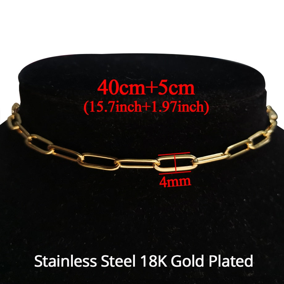Gargantilla de serpiente de acero inoxidable de 35+5 cm, color dorado y plateado, de alta calidad, para mujer, 2019