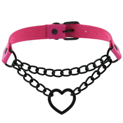 Gargantilla de corazón con cadena, estilo gótico, para niñas, estilo grunge, punk, kawaii, para cosplay, accesorios Harajuku