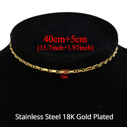 Gargantilla de serpiente de acero inoxidable de 35+5 cm, color dorado y plateado, de alta calidad, para mujer, 2019